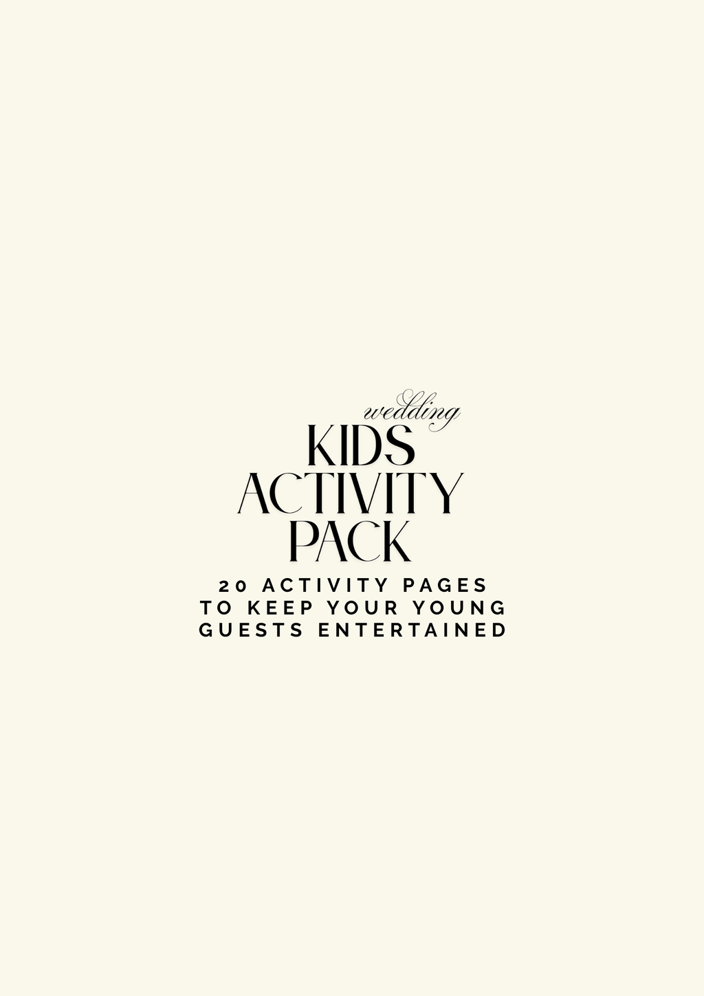 Kids Wedding Activity Pack
