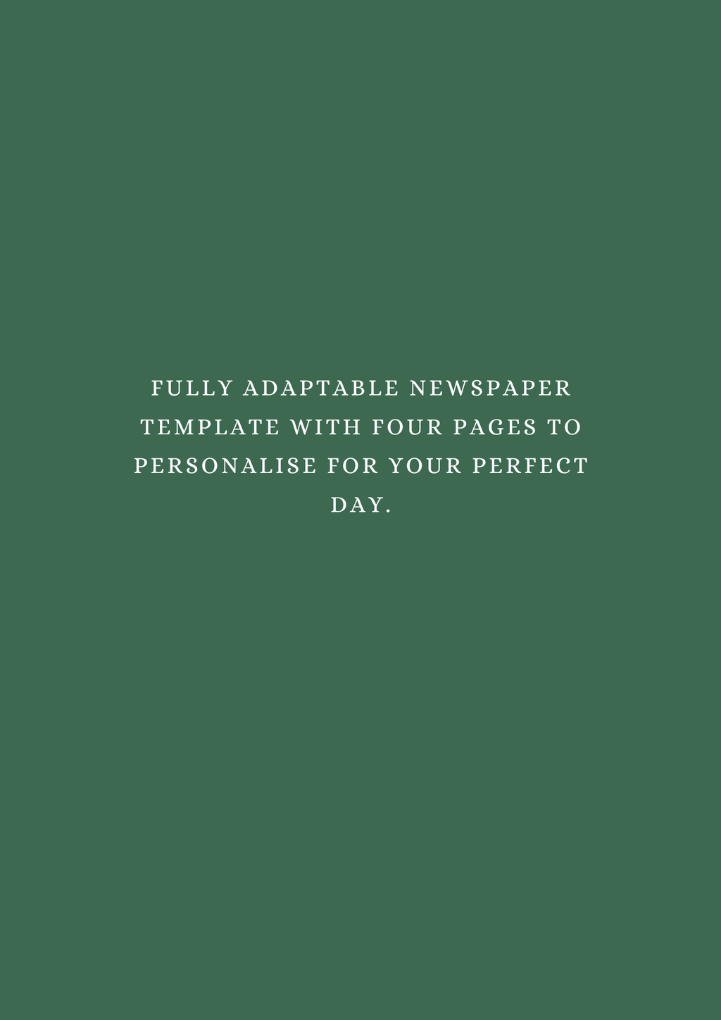 Wedding Newspaper Template- Easy to adapt digital download template