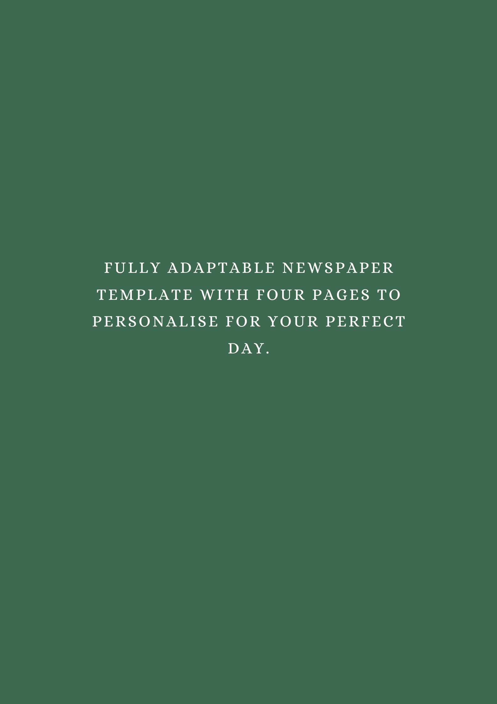 Wedding Newspaper Template- Easy to adapt digital download template